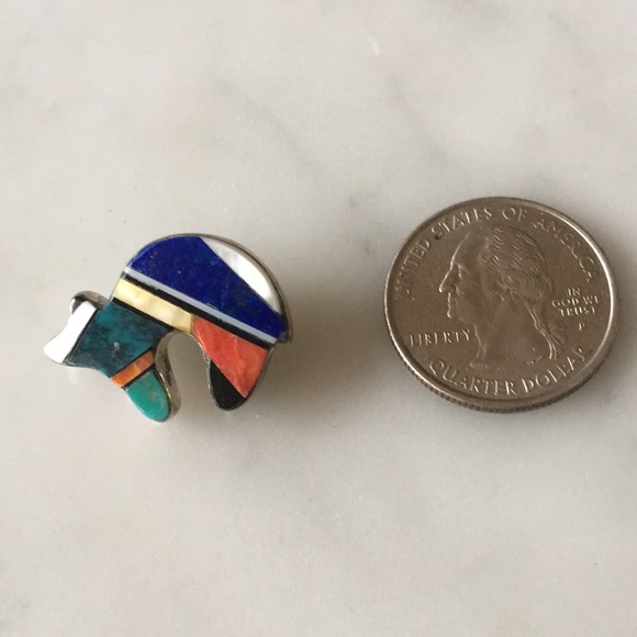 Vintage Charlie Bowie Navajo Native American Bear Pin and Pendant - Picture 10 of 14